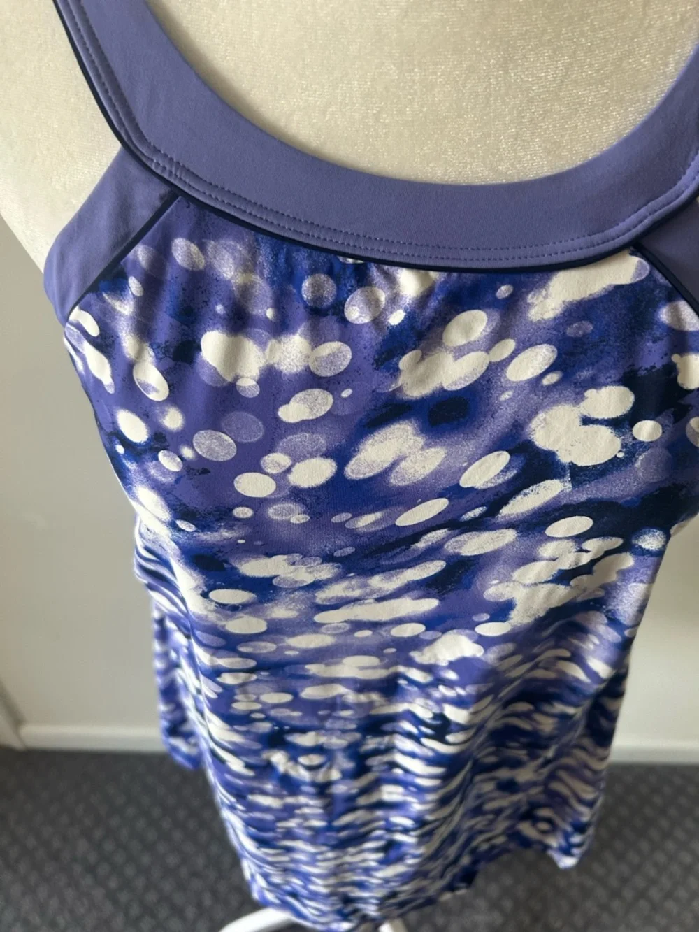 New Lands' End Regular High Neck Swim Dress Brush Tie Dye size 6